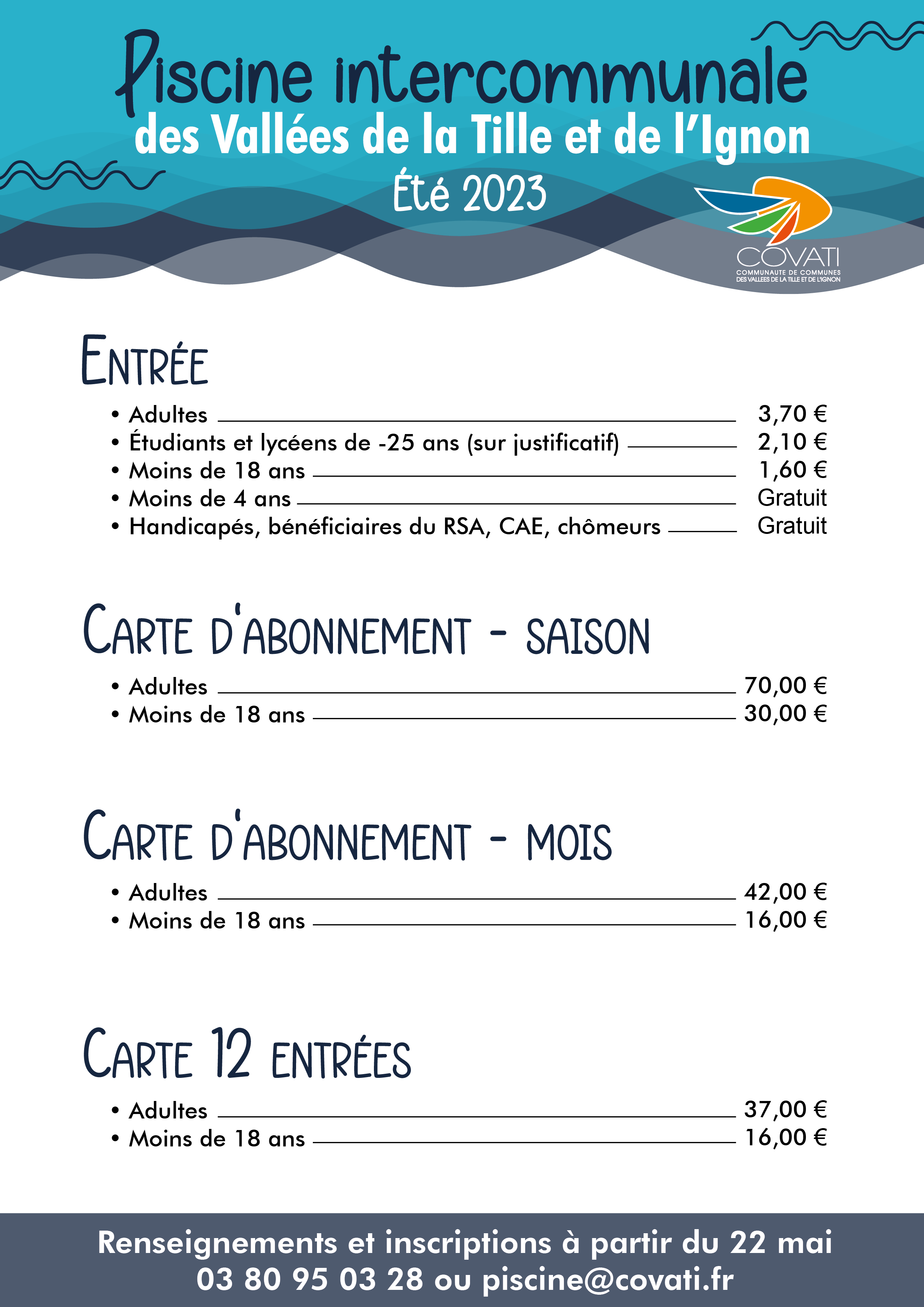 tarifs entrée